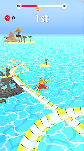 Gameplay of the Aquapark.io for Android phone or tablet.