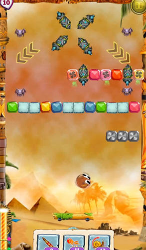 Gameplay of the Armadillo adventure: Brick breaker for Android phone or tablet.