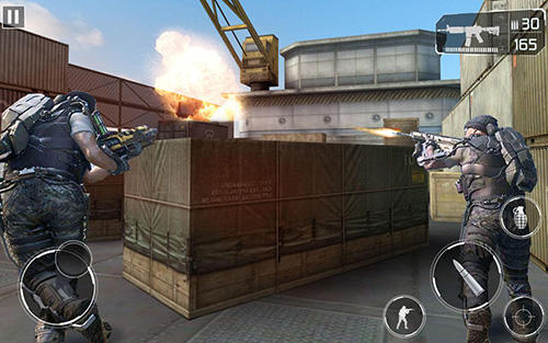 Gameplay of the Army frontline shooting strike mission force 3D for Android phone or tablet.