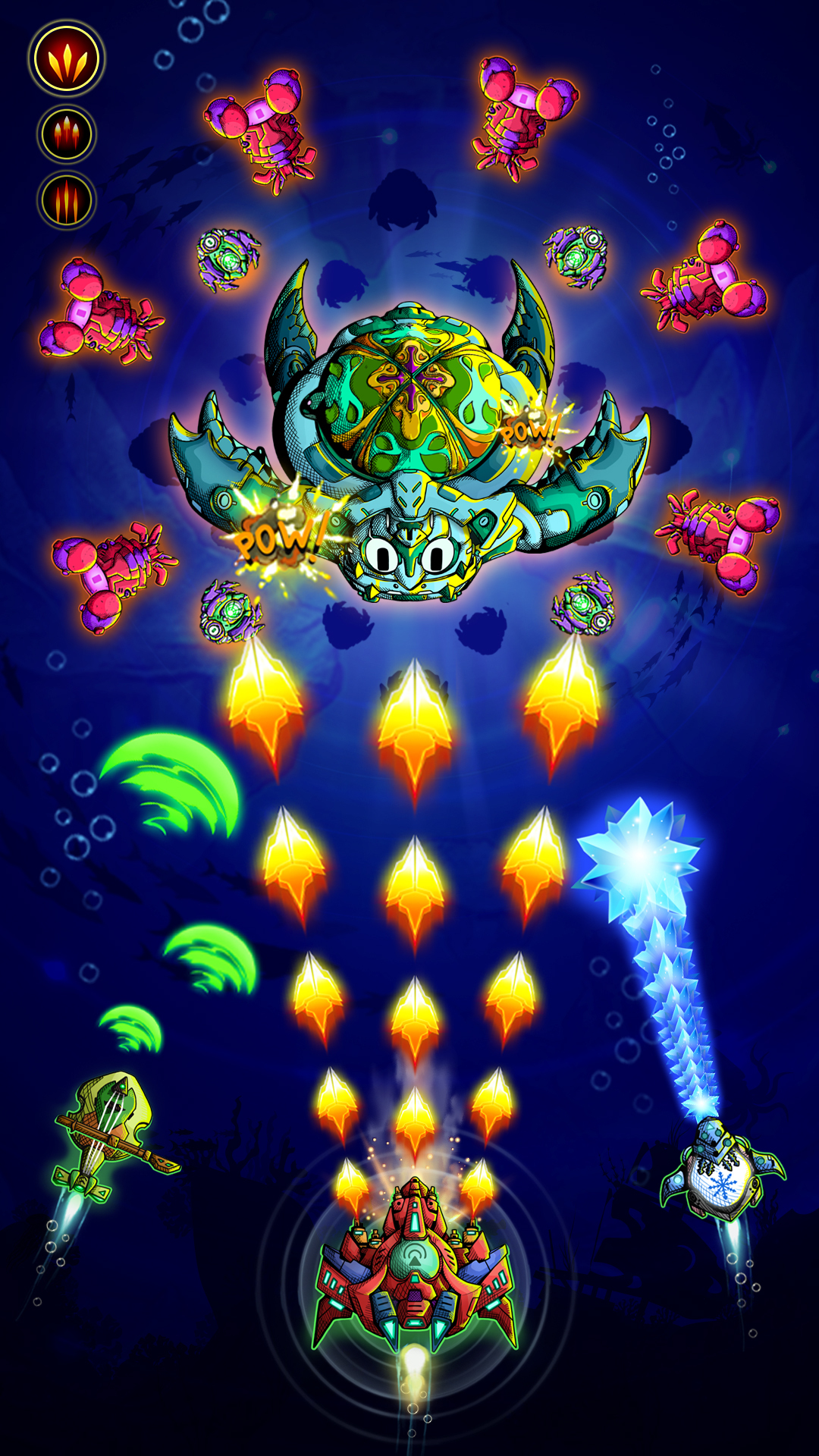Gameplay of the Atlantis: Alien Space Shooter for Android phone or tablet.