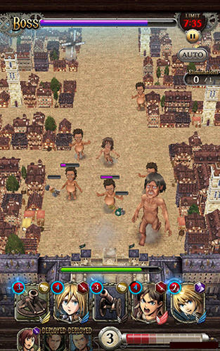 Gameplay of the Attack on titan: Tactics for Android phone or tablet.