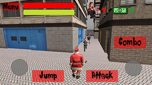 Gameplay of the Bad Santa simulator for Android phone or tablet.