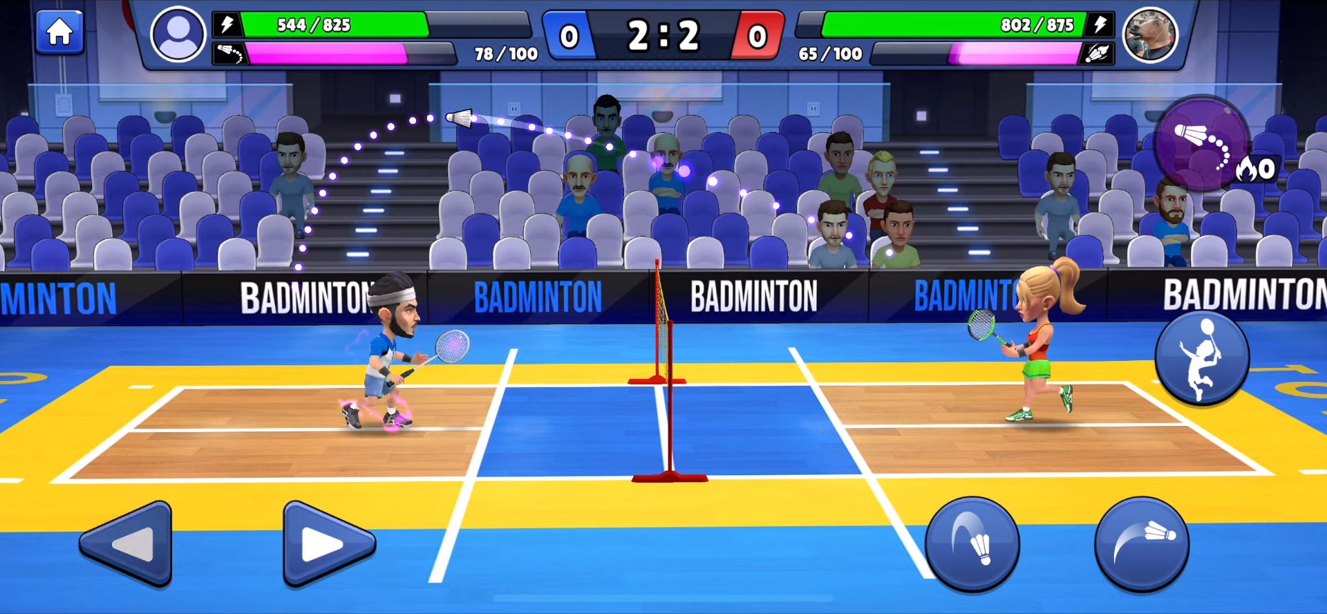 Gameplay of the Badminton Clash 3D for Android phone or tablet.