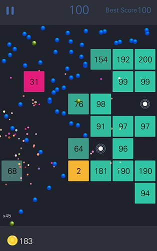 Gameplay of the Balls blocks breaker for Android phone or tablet.