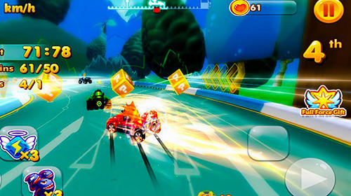 Gameplay of the Bandicoot kart racing for Android phone or tablet.