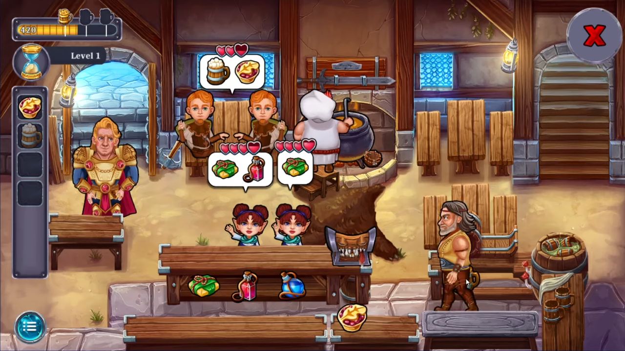 Gameplay of the Barbarous: Tavern Wars for Android phone or tablet.