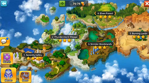 Gameplay of the Battle arena: Heroes adventure. Online RPG for Android phone or tablet.