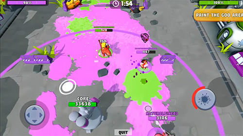 Gameplay of the Battle blobs: 3v3 multiplayer for Android phone or tablet.