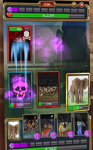 Gameplay of the Battle cards savage heroes TCG for Android phone or tablet.