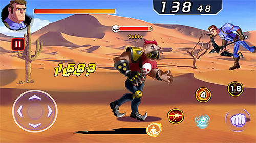 Gameplay of the Battle of superheroes: Captain avengers for Android phone or tablet.