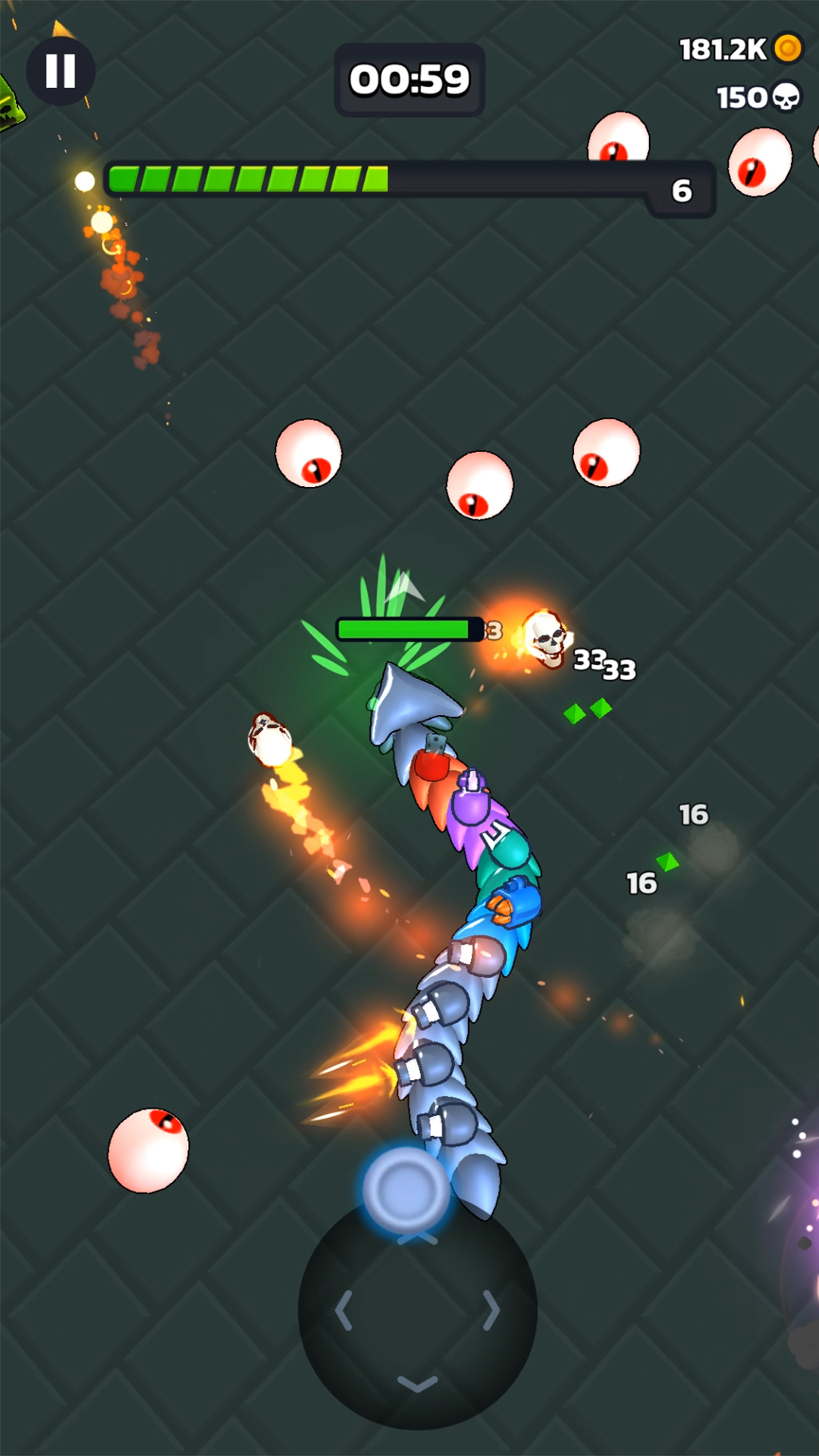 Gameplay of the Battle Snakes for Android phone or tablet.