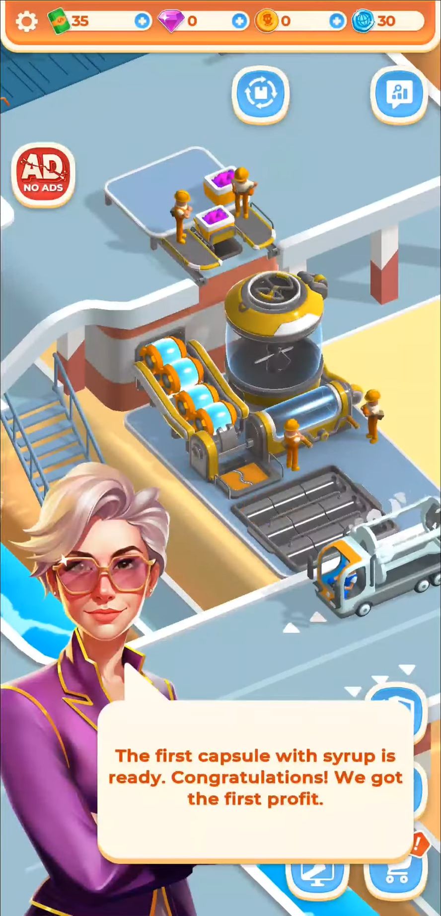 Gameplay of the Berry Factory Tycoon for Android phone or tablet.
