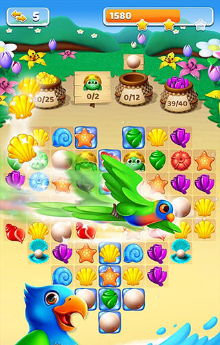 Gameplay of the Bird blast: Match 3 island adventure for Android phone or tablet.