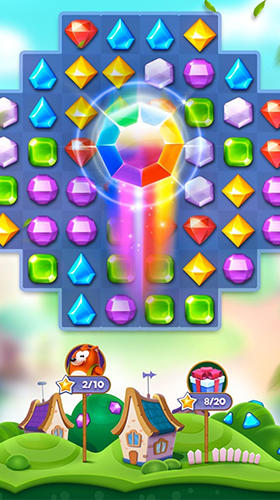 Gameplay of the Bling crush: Match 3 puzzle game for Android phone or tablet.