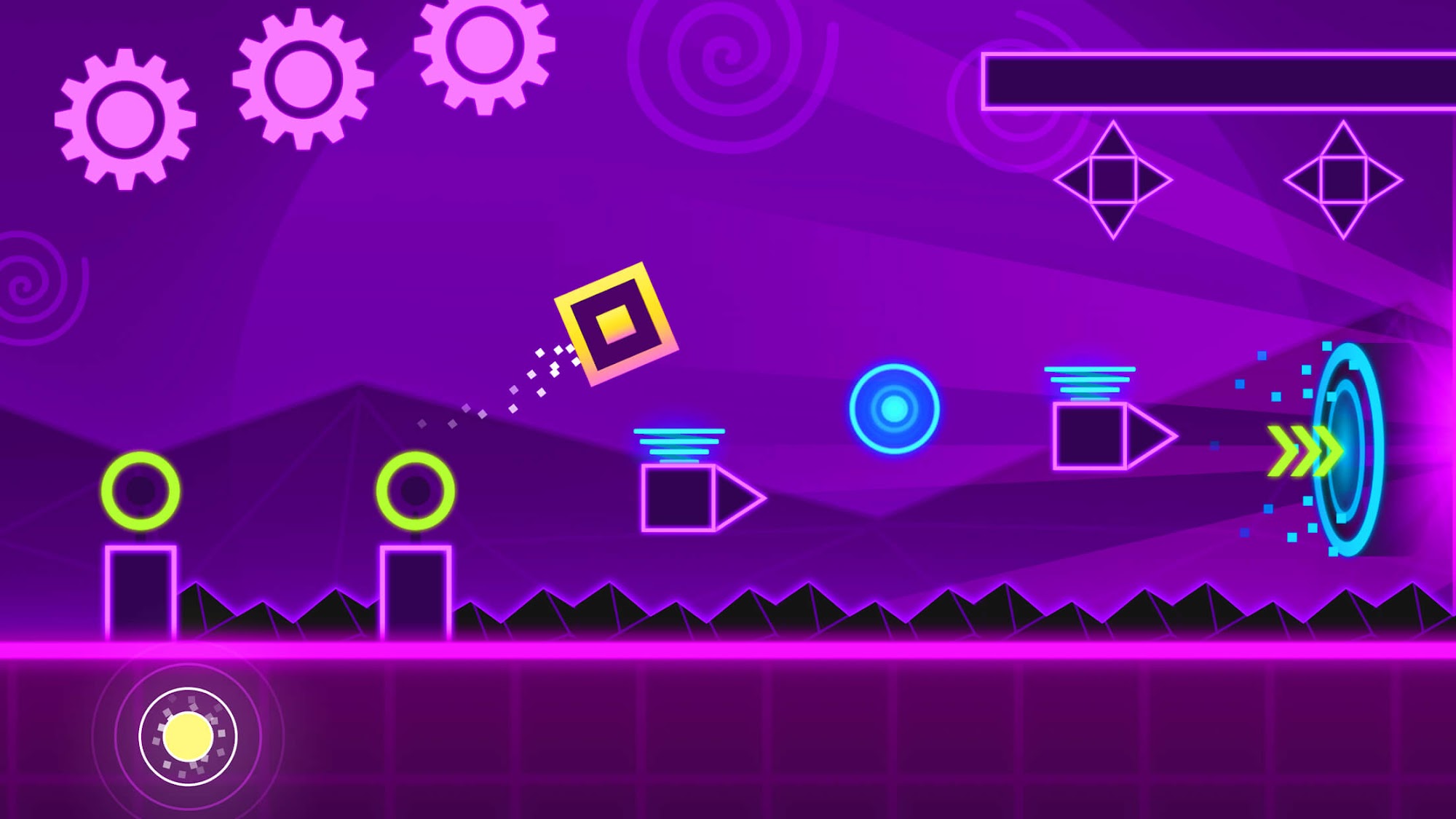 Gameplay of the Block Dash: Geometry Jump for Android phone or tablet.