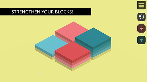Gameplay of the Blocks: Strategy board game for Android phone or tablet.