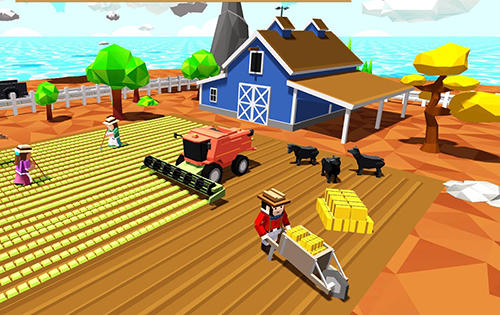Gameplay of the Blocky farm worker simulator for Android phone or tablet.