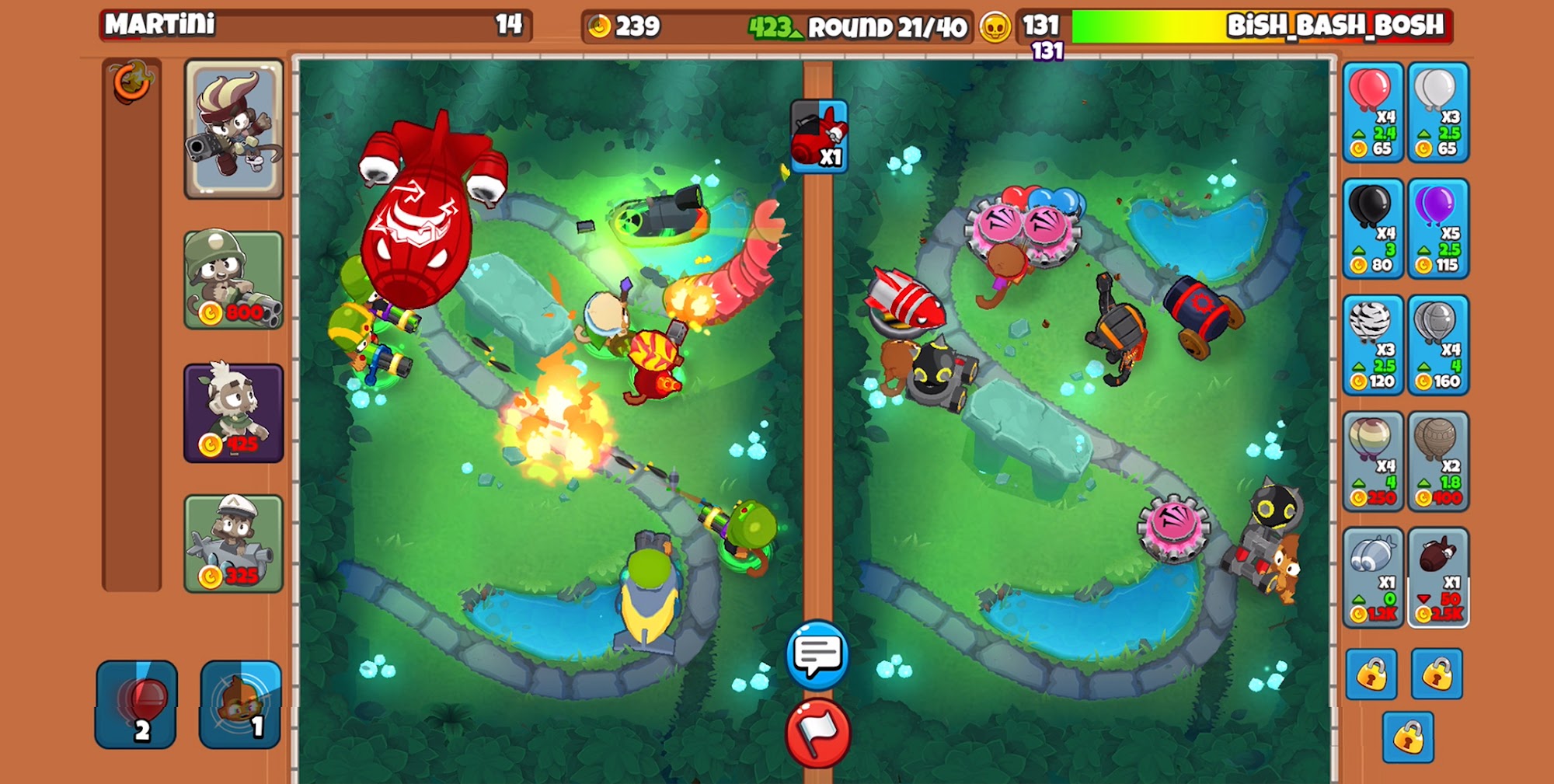 Gameplay of the Bloons TD Battles 2 for Android phone or tablet.