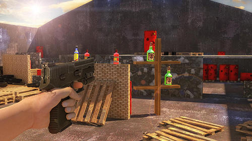 Gameplay of the Bottle shoot 3D game expert for Android phone or tablet.