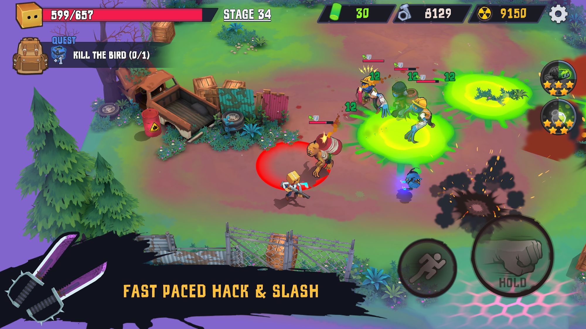 Gameplay of the Box Head: Zombies Must Die! for Android phone or tablet.