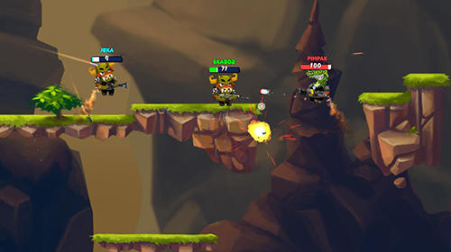 Gameplay of the Brawl of heroes: Online 2D shooter for Android phone or tablet.