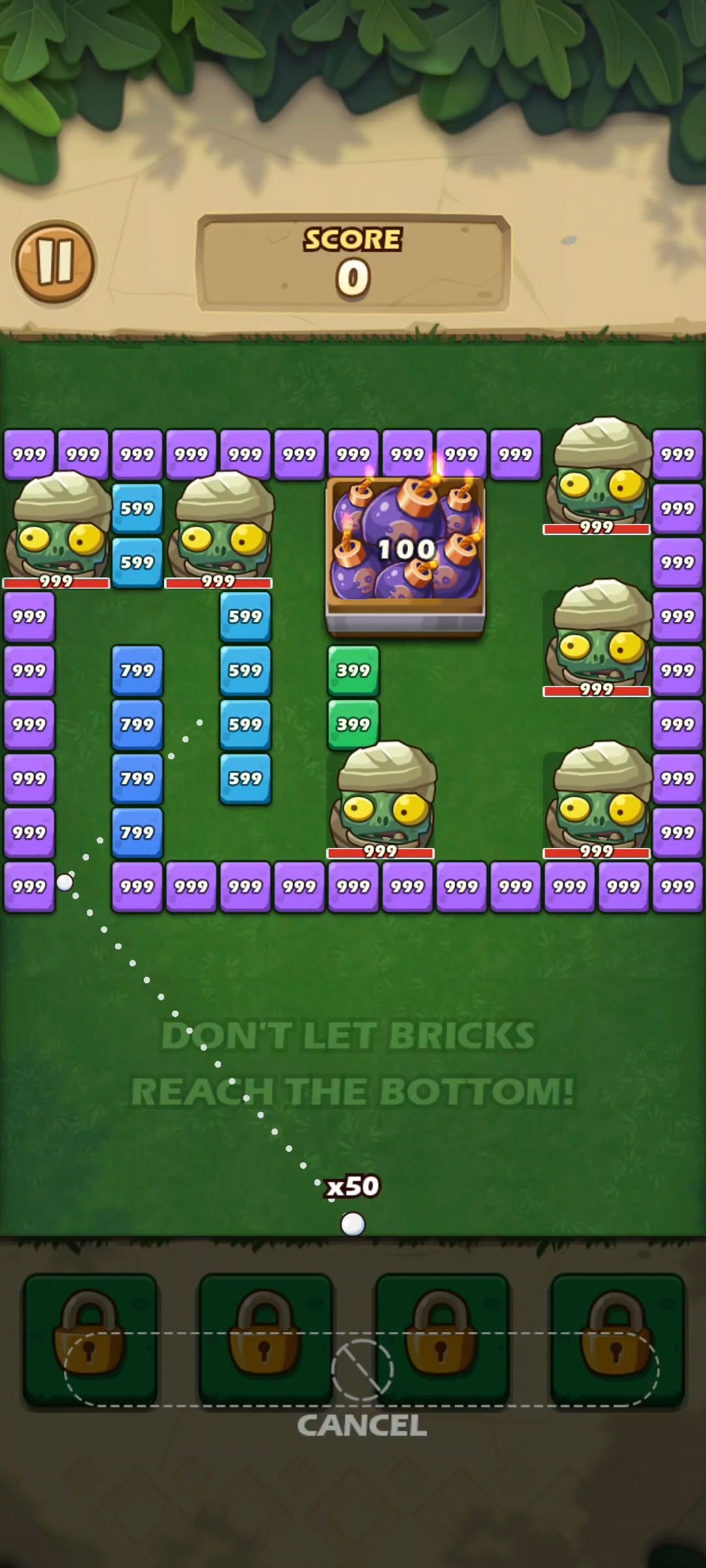 Gameplay of the Breaker Fun 2: Zombie Brick for Android phone or tablet.