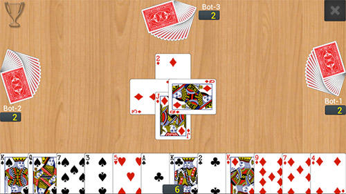 Gameplay of the Callbreak multiplayer for Android phone or tablet.