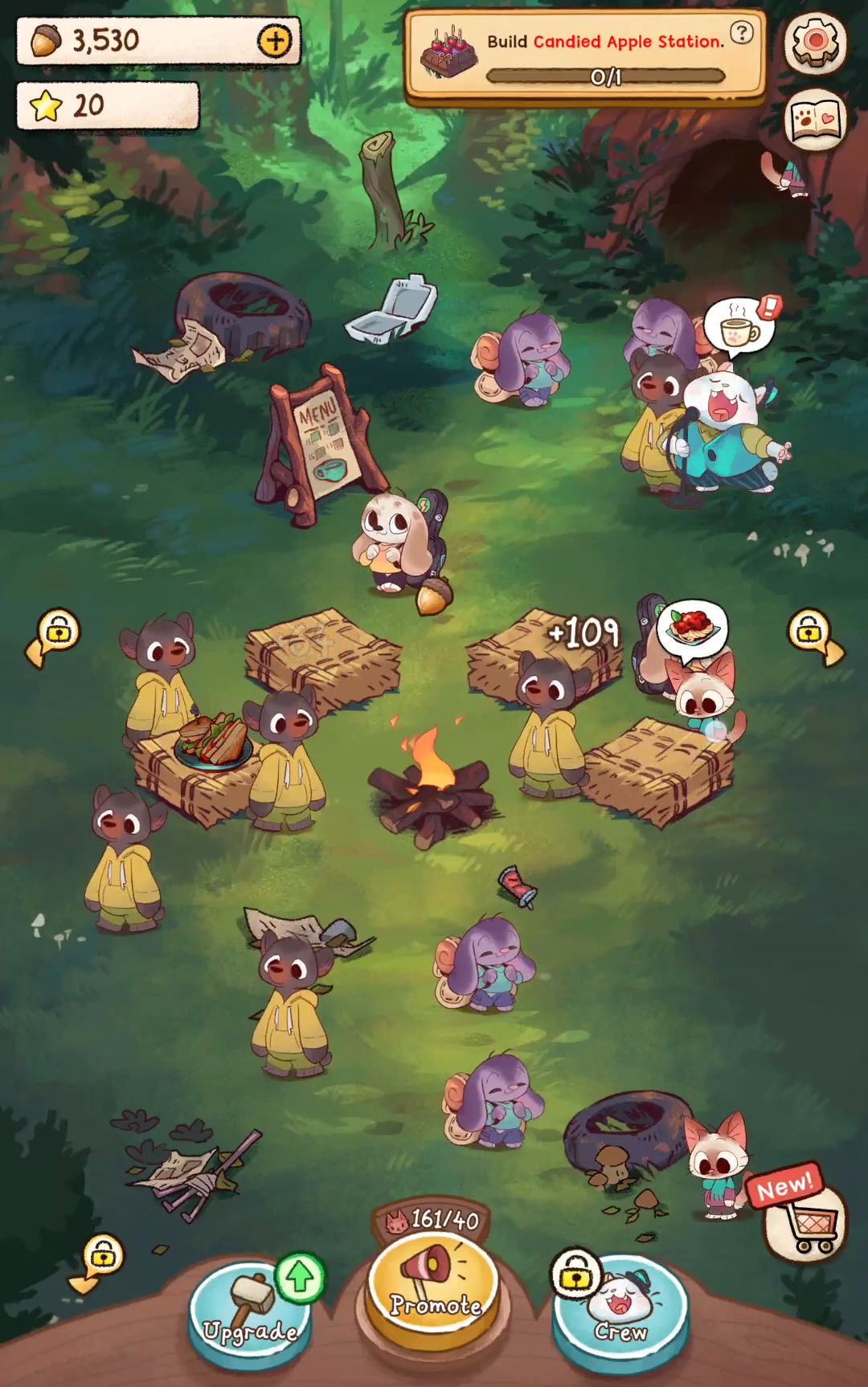 Gameplay of the Campfire Cat Cafe - Cute Game for Android phone or tablet.