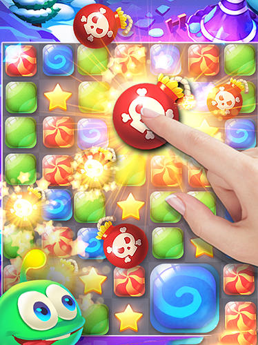 Gameplay of the Candy puzzle: Color bubble for Android phone or tablet.