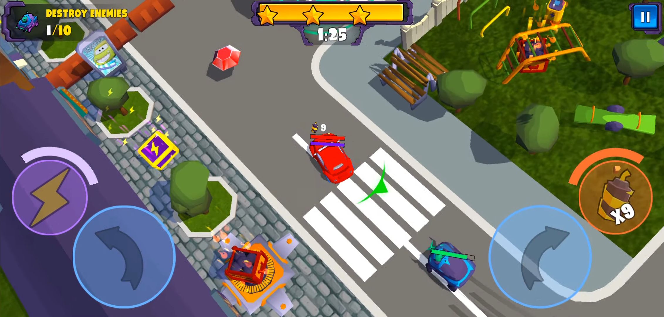 Gameplay of the Car Eats Car 5 - Battle Arena for Android phone or tablet.