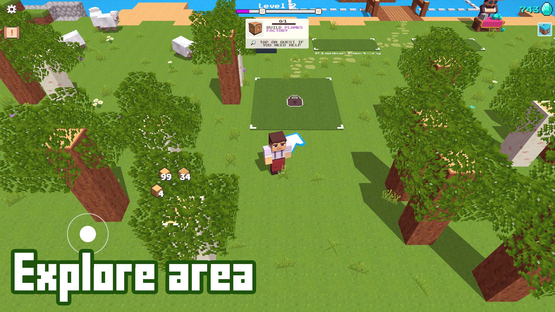 Gameplay of the CubeCraft for Android phone or tablet.