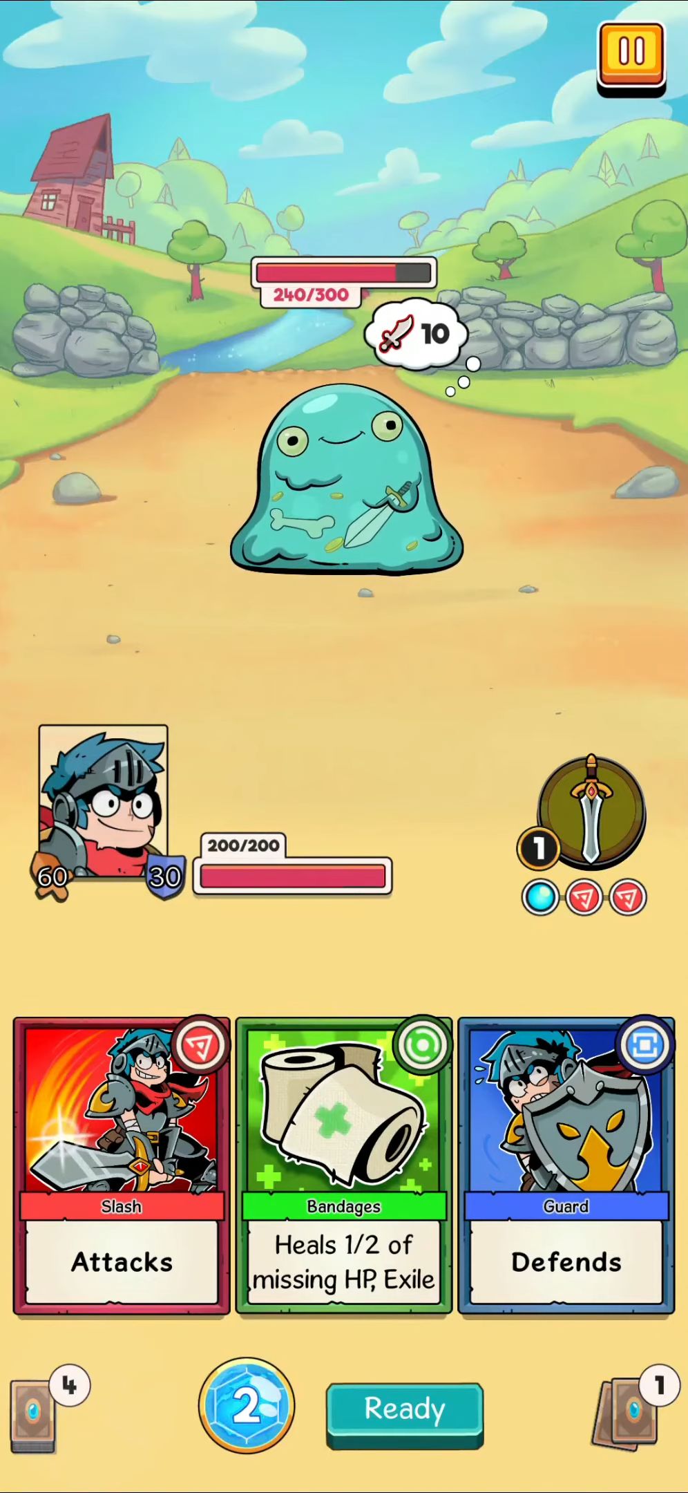 Gameplay of the Card Guardians: Deck Building Roguelike Card Game for Android phone or tablet.