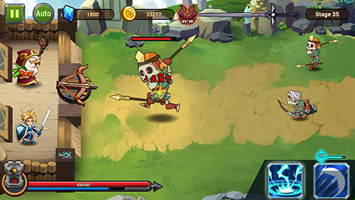 Gameplay of the Castle defender: Hero shooter for Android phone or tablet.