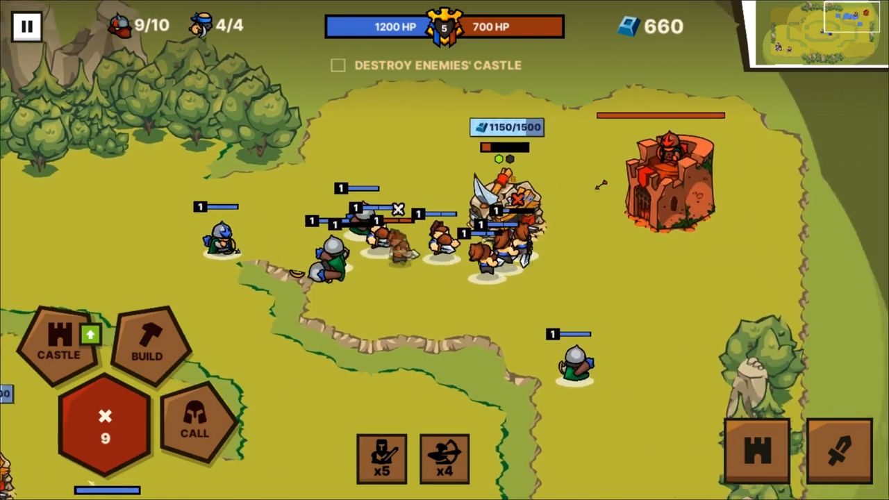 Gameplay of the Castlelands - real-time classic RTS strategy game for Android phone or tablet.