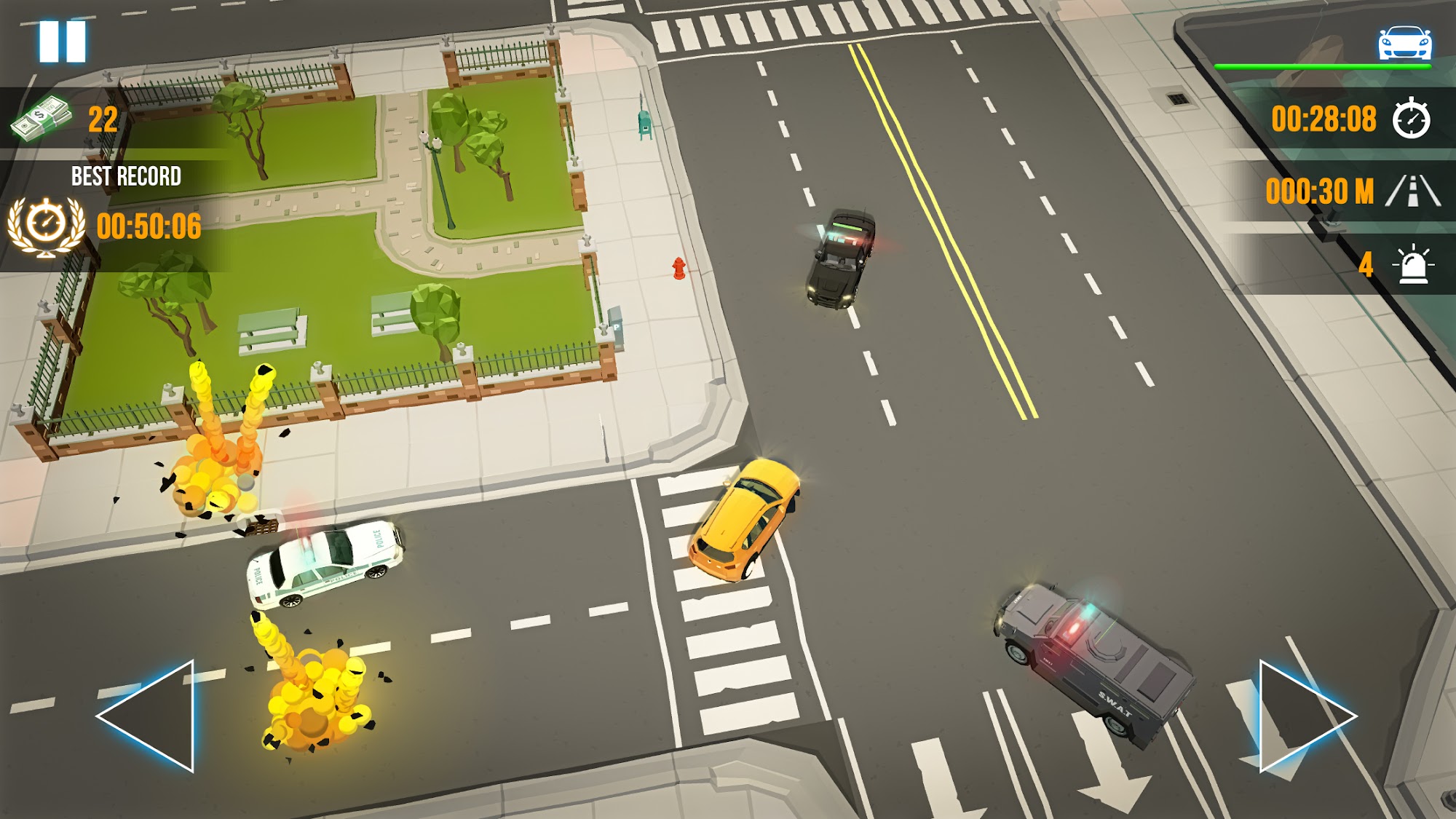 Gameplay of the Chasing Fever: Car Chase Games for Android phone or tablet.