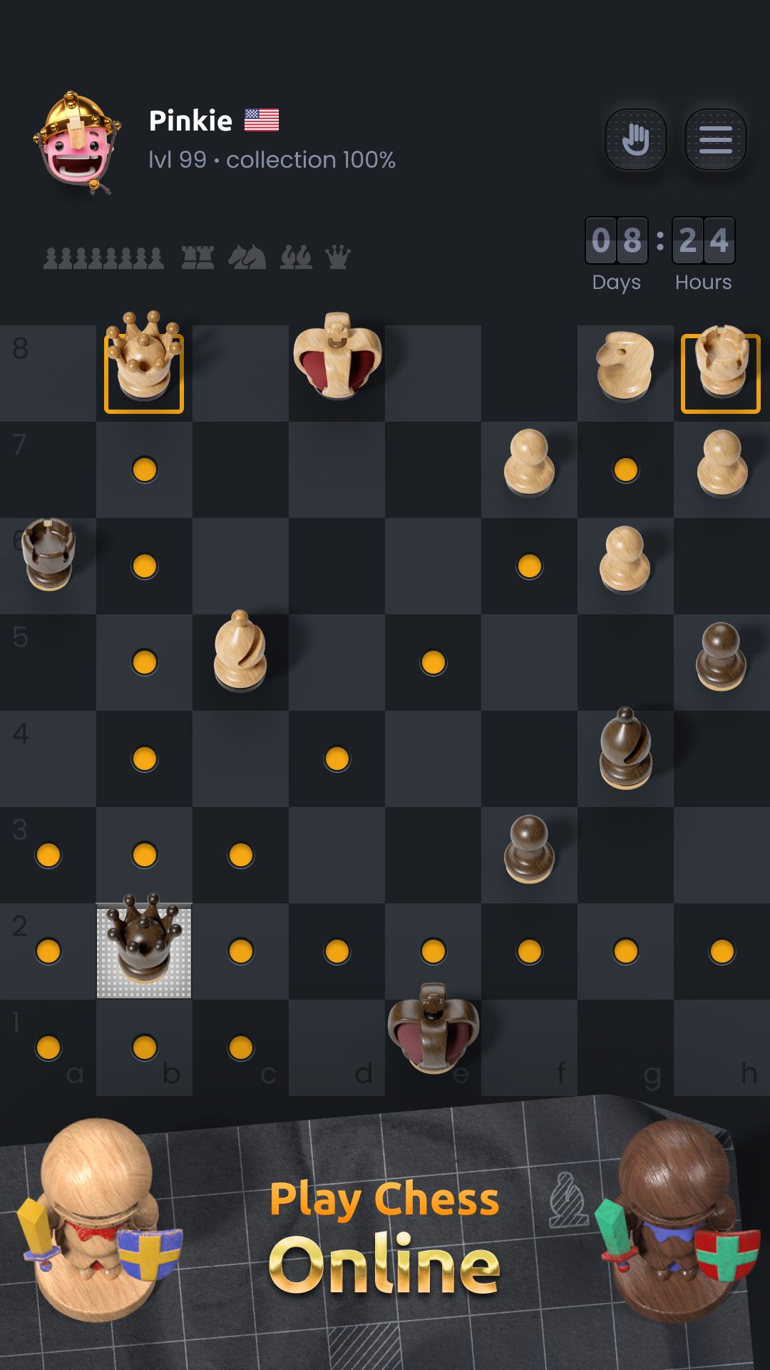 Gameplay of the Chess Minis: Play & Learn, 3D for Android phone or tablet.