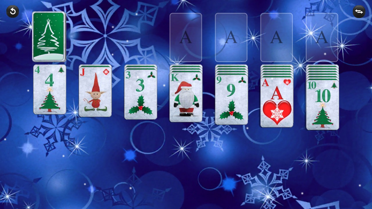 Gameplay of the Christmas Solitaire for Android phone or tablet.