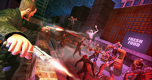 Gameplay of the City survival shooter: Zombie breakout battle for Android phone or tablet.
