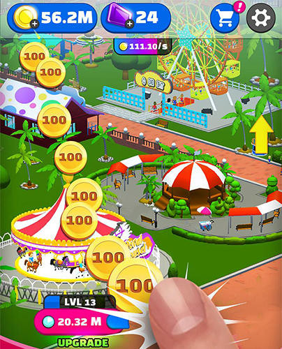 Gameplay of the Click park: Idle building roller coaster game! for Android phone or tablet.