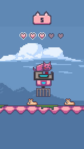 Gameplay of the Climbing pink cat for Android phone or tablet.