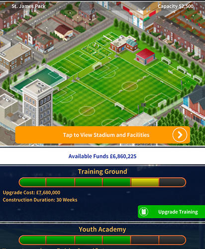 Gameplay of the Club soccer director 2018: Football club manager for Android phone or tablet.