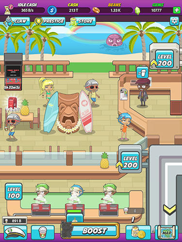 Gameplay of the Coffee Craze: Idle barista tycoon for Android phone or tablet.