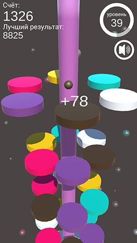 Gameplay of the Color jumper: On the helix for Android phone or tablet.