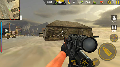 Gameplay of the Commando sniper attack: Modern gun shooting war for Android phone or tablet.