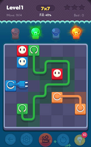 Gameplay of the Connect puzzle: Spots connection. Brain puzzle for Android phone or tablet.