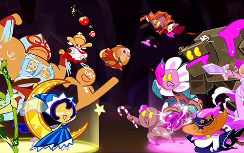 Gameplay of the Cookie wars: Cookie run for Android phone or tablet.