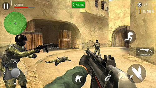 Gameplay of the Counter terrorist mission for Android phone or tablet.