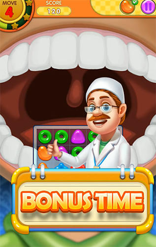Gameplay of the Crazy dentist 2: Match 3 game for Android phone or tablet.