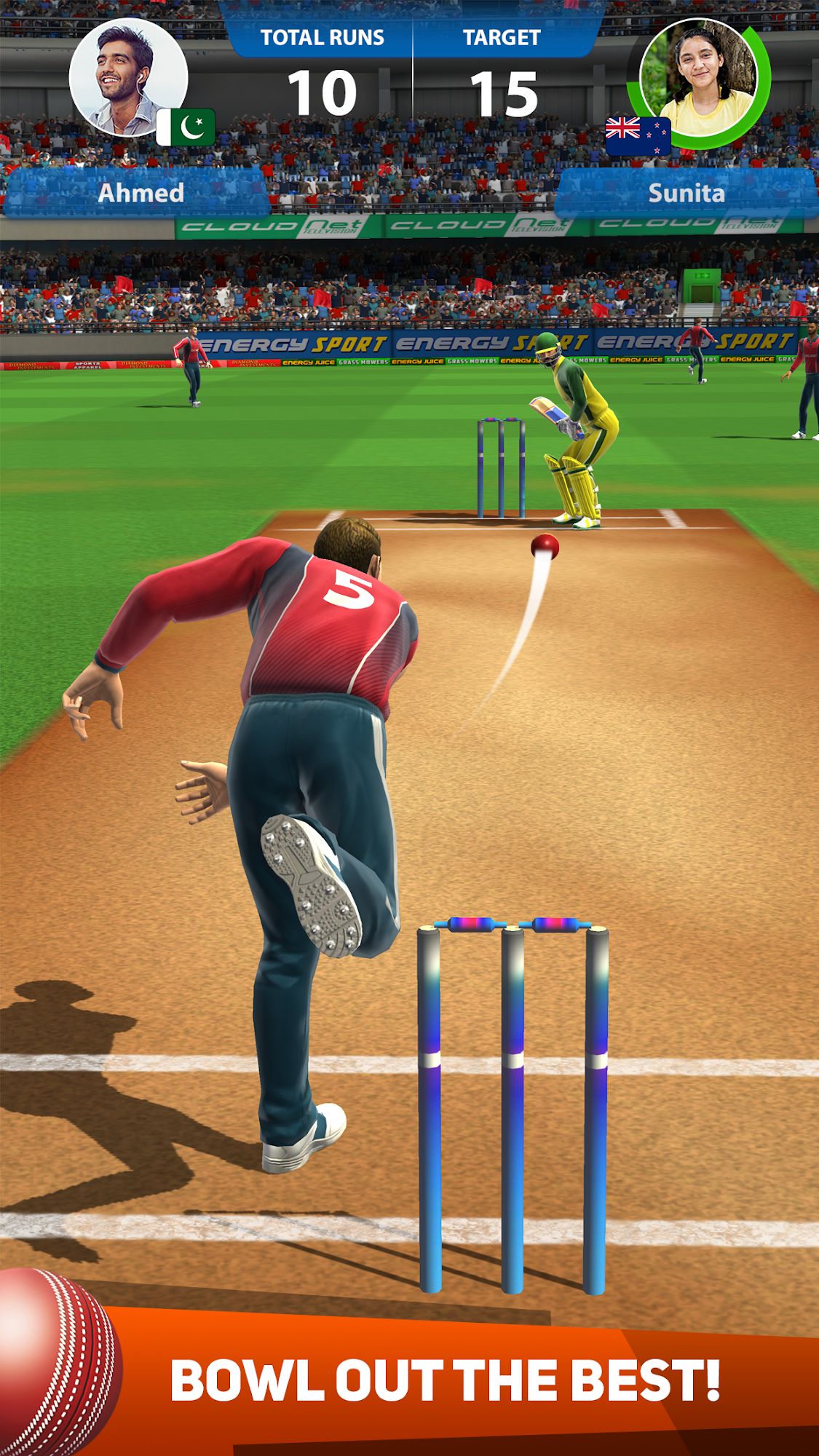 Gameplay of the Cricket League for Android phone or tablet.