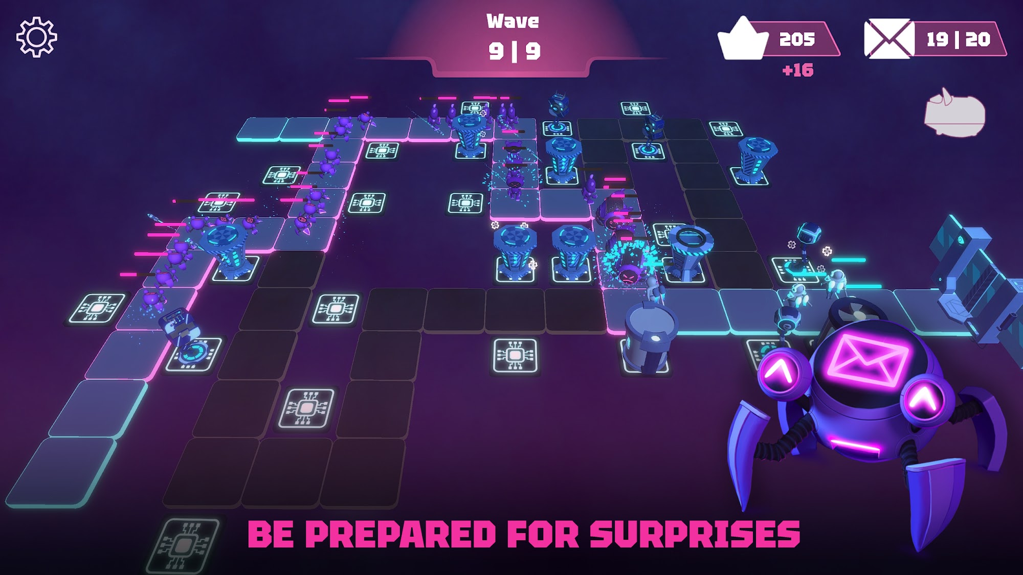Gameplay of the Crush Link TD for Android phone or tablet.